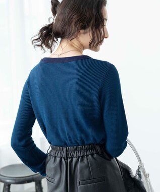 WEGO リバーシブルニットトップス ブルー