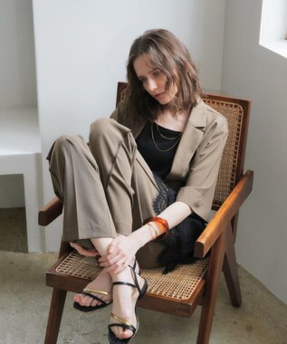 YECCA VECCA ハーフスリーブクロップドジャケット Brown