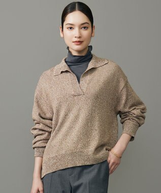  ペーパーウールコットン襟付き ニット