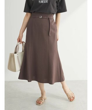 Green Parks きれシルベルト付きフレアスカート Brown