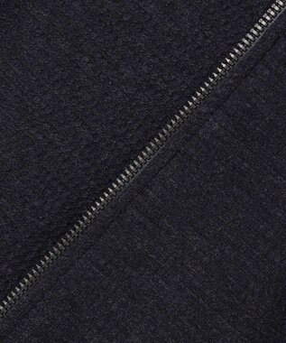 JOSEPH ABBOUD 【ジャージー/ストレッチ/軽量】トップメランジピケ スタンドジップアウター ネイビー系