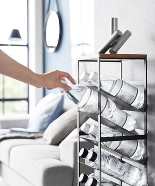 tower 天板付きボトルストッカー タワー 8段 ブラック ブラック