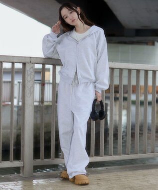 WEGO 【ユニセックス着用ITEM/SMLサイズ展開】ボンディングZIPパーカー アッシュグレー