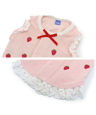 PET PARADISE ペットパラダイス サーモキープ 背中開き タンクトップ  《苺 刺繍》 小型犬 苺 刺繍