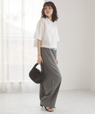 WEGO 【ANGIE VINTAGE/ウエストゴム】ポンチカーブパンツ 杢グレー