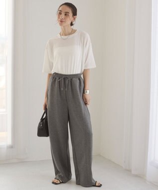 WEGO 【ANGIE VINTAGE/ウエストゴム】ポンチカーブパンツ 杢グレー