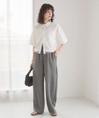 WEGO 【ANGIE VINTAGE/ウエストゴム】ポンチカーブパンツ 杢グレー
