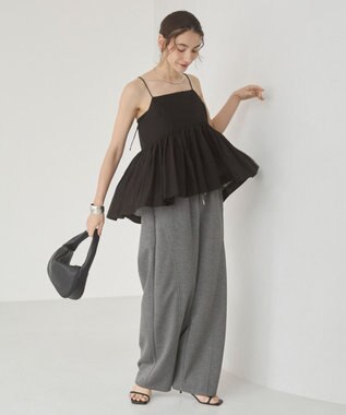 WEGO 【ANGIE VINTAGE/ウエストゴム】ポンチカーブパンツ 杢グレー