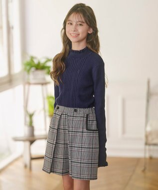 組曲 KIDS 【150-160㎝】レディチェック キュロット モノトーン