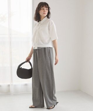 WEGO 【ANGIE VINTAGE/ウエストゴム】ポンチカーブパンツ 杢グレー