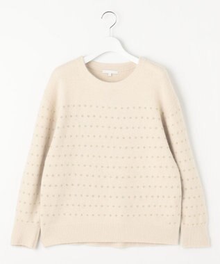 自由区 L ウールジャカードラメ ニット ベージュ系