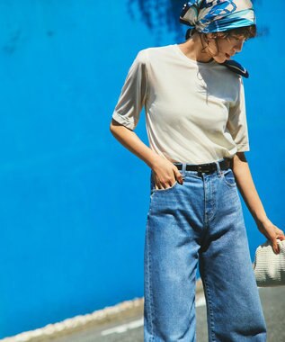 23区 S 【滝沢眞規子さん着用/VERY掲載/洗える】23区DENIM ストレッチ ワイドパンツ スカイブルー系