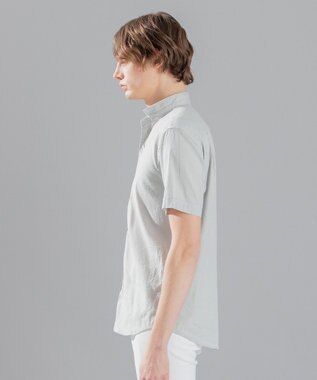 JOSEPH HOMME リネンストレッチブロード ウィングカラー半袖シャツ スカイブルー系