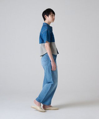 Ripo trenta anni PATCH WORK DENIM SH クロップド丈 デニムシャツ INDIGO