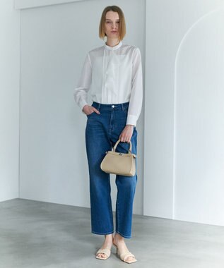 ICB 【先行予約】 ライトストレッチデニム ストレートパンツ ブルーデニム