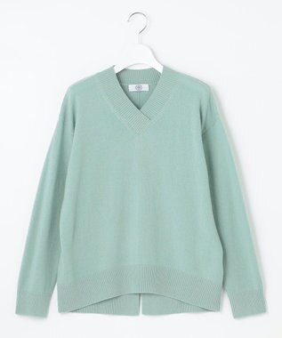 J.PRESS LADIES L 【洗える・WEB限定カラーあり】CASHMERE BLEND Vネック ニット ライトグリーン系