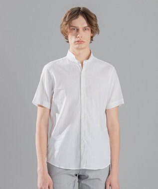 JOSEPH HOMME リネンストレッチブロード ウィングカラー半袖シャツ ホワイト系