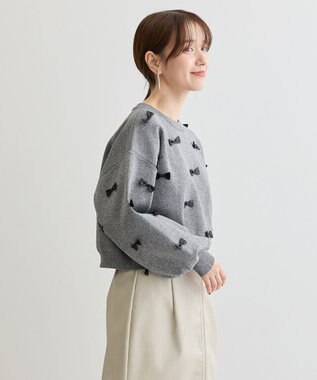 Green Parks ・ｓｗｉｎｇ　ｂｙ　メニーリボンニット Dark Gray Mixture