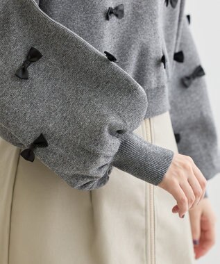 Green Parks ・ｓｗｉｎｇ　ｂｙ　メニーリボンニット Dark Gray Mixture