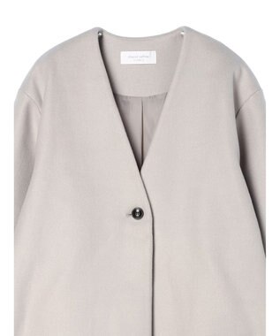 Green Parks 洗えるＶネックミディ丈コート Light Gray