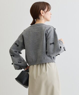 Green Parks ・ｓｗｉｎｇ　ｂｙ　メニーリボンニット Dark Gray Mixture