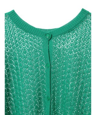 Green Parks 透かし柄ポンチョニットカーディガン Green