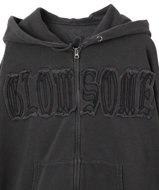 WEGO ヴィンテージウォッシュパッチワークBIGZIPパーカー スミクロ