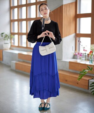 Tiaclasse 【選べる柄タイプ】プリーツスカーフ Dグレージュ