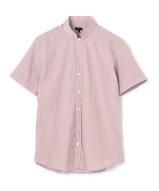 JOSEPH HOMME リネンストレッチブロード ウィングカラー半袖シャツ ローズ系