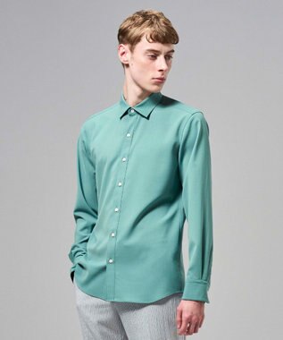 JOSEPH HOMME 【機能素材】テクノボイルストレッチ　レギュラーカラーシャツ スモーキーグリーン系