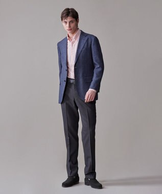 J.PRESS MEN 【Peppin Merino Comfort】【ウォッシャブル可 / 折り目加工】バーズアイ スラックス / ノータック グレー系