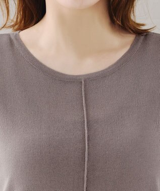 Tiaclasse 【新色追加】フレンチスリーブニットチュニック モカ