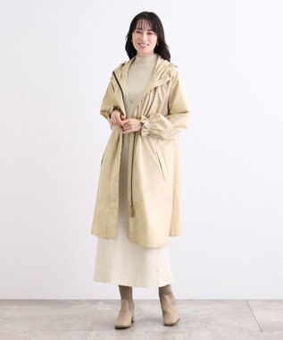 MOONBAT 【撥水】LIGNAGGIO ウエストギャザーフードコート ベージュ