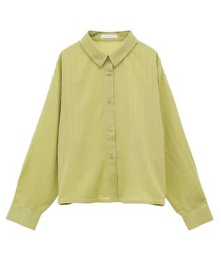 Green Parks サイドドロストショート丈シャツ（無地） Green