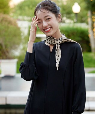 Tiaclasse 【選べる柄タイプ】プリーツスカーフ Aアイボリー