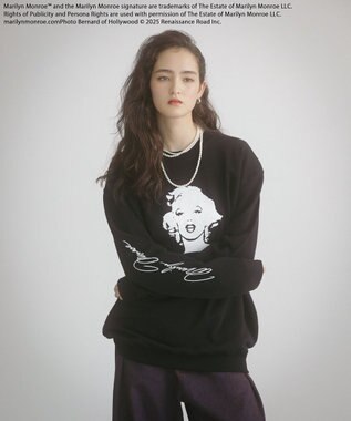 Green Parks ■Ｍａｒｉｌｙｎ　Ｍｏｎｒｏｅ　モノクロｐｔスウェット Black