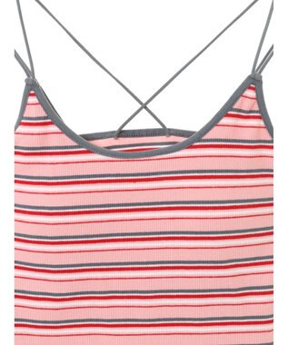 earth music&ecology コード付きキャミソール Border Pink