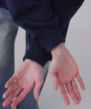 WEGO 【ユニセックス着用ITEM】ショートドロストワンポイント刺繍プルオーバー ネイビー