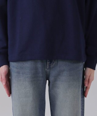 WEGO 【ユニセックス着用ITEM】ショートドロストワンポイント刺繍プルオーバー ネイビー