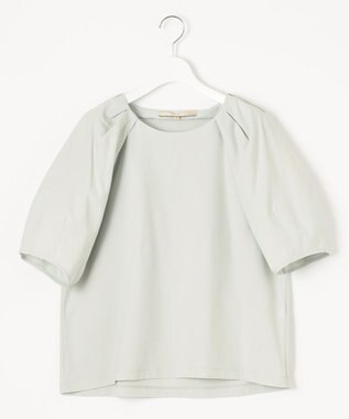 自由区 【XSサイズ~/洗える】ツイストプレインジャージー袖タック カットソー 黄緑系