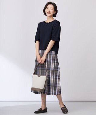 J.PRESS LADIES 【洗える】ECO DOBBY チェック スカート グレー系3