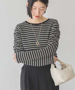 AMERICAN HOLIC ショルダーギャザーワッフルプルオーバー Black