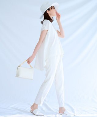 UNFILO 【新色追加！/接触冷感】マイビューティ バックフレアTシャツ ホワイト系2