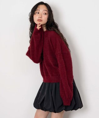 WEGO シャギーニットプルオーバー ワイン