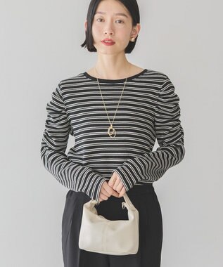 AMERICAN HOLIC ショルダーギャザーワッフルプルオーバー Black