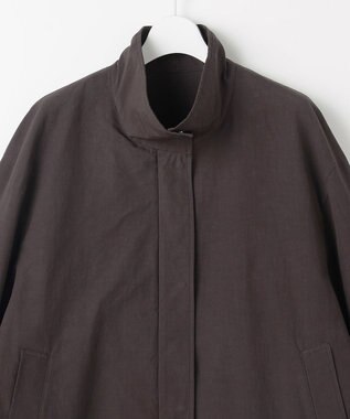 自由区 コットンリネンウェザーライト コート ブラウン