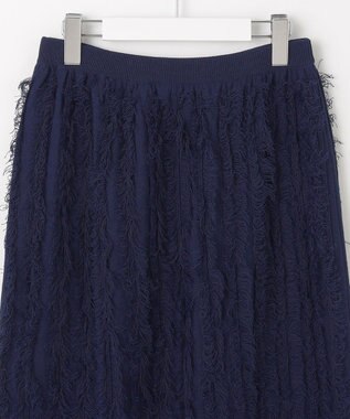 自由区 【カトリエムブーケ】Motif a franges フリンジディティールスカート ブルーグレー
