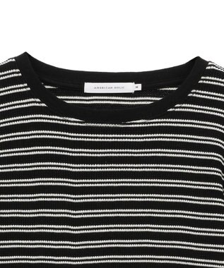 AMERICAN HOLIC ショルダーギャザーワッフルプルオーバー Black