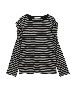 AMERICAN HOLIC ショルダーギャザーワッフルプルオーバー Black