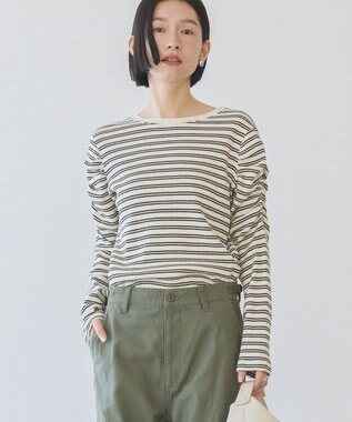 AMERICAN HOLIC ショルダーギャザーワッフルプルオーバー Ivory